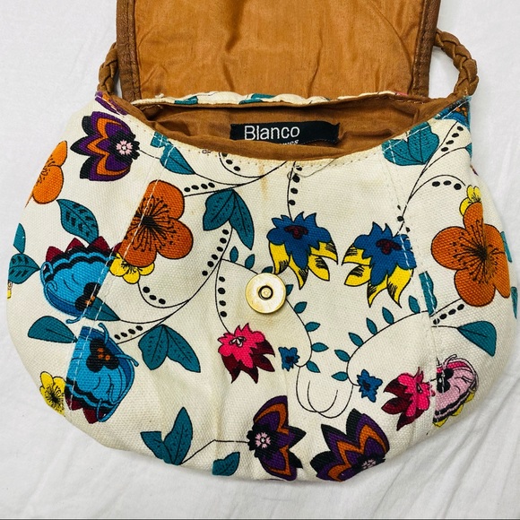 Blanco crossbody small tan floral bag ladies. - Picture 7 of 11